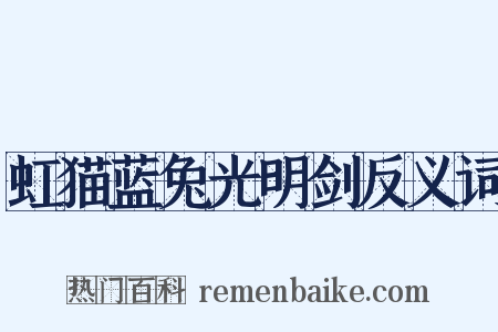 虹猫蓝兔光明剑反义词是什么意思的图片
